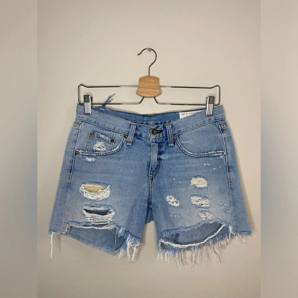 Rag & Bone Distressed Denim Boyfriend Shorts - Picture 4 of 10